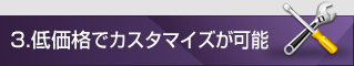 低価格でカスタマイズが可能